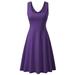 Haute Edition Women's Sleeveless Scoop Neck A-Line Skater Jersey Dress with Plus