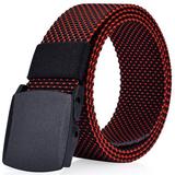 Men's Nylon Webbed Belt Dot Pattern No Metal Parts Plastic Buckle Quick Security Clearance Casual Dress Belt