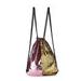 European&American Trend Two-Color Backpack With Sequins Women's Colorful School Bag Drawstring Backpack.