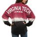 Virginia Tech Hokies Women's Ombre Long Sleeve Dip-Dyed Spirit Jersey - Maroon