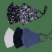 5 Pieces Reusable Face Mask Protect Comfy Washable Cover Cloth Masks Adjustable Nose Clip Wire Unisex Floral Multi Assorted Color (Floral/White/Blue/Navy)