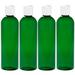 MoYo Natural Labs 8 oz Travel Bottles, Empty Travel Containers with Disc Caps, BPA Free PET Plastic Squeezable Toiletry/Cosmetic Bottles (Pack of 4, Green)