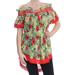 XOXO Womens Green Floral Off Shoulder Tunic Top Size M