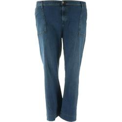 Isaac Mizrahi TRUE DENIM Petite Wide Leg Jeans Women's A302225