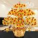 Acrylic Glass Beaded Money Tree Bonsai Bedroom Ornament Gift Feng Shui Crafts DIY Handmade for Wealth Luck with Pot