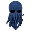 Men & Women Beard Hat Beanie Hat Knit Hat Winter Warm Octopus Hat Windproof Funny Costume Cosplay Mask Ski Mask Blue