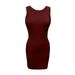 Niuer Women Summer Casual Tank Dress Striped Printed Bodycon Beach Dress Elastic Comfy Holiday Hiking Sundress