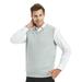 TOPTIE Mens Business Solid Color Plain Sweater Vest, Cotton Fit Casual Pullover-Grey-L