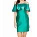Adrianna Papell NEW Emewrald Green Womens Size 10 Flounce Sheath Dress