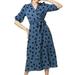 Women Summer Sexy V Neck Wrap Dress with Belt Polka Dot Party Cocktail Dress Boho Short Sleeve A Line Dress