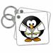 3dRose Image of Little Penguin In Judo Clothing - Key Chains, 2.25 by 2.25-inch, set of 2