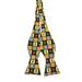 Men's Spooky Halloween Squares Jack-O'-Lantern Ghost Candy Corn Bats Self-Tie Bow Tie