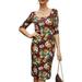 Women's Summer Boho Floral Bodycon Sundress Party Shift Cocktail Midi Dresses