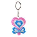 Winnereco Needlework DIY Kit Love Lollipop Craft Stamped Bead Cross Stitch Keychain