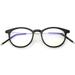 Vintage Inspired Horn Rimmed Glasses Ultra Thin Arms Round Clear Lens 48mm (Black Gold / Clear)