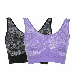 Rhonda Shear Womens 2-pack Jacquard Seamless Bra Set, Black and Purple, Medium