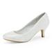 Dream Pairs Women Bridal Slip On Wedding Shoes Party Dress Low Heel Pumps Shoes Luvly Silver Size 7.5