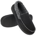 VONMAY Men's Moccasin Slippers Fuzzy House Shoes with Whipstitch Indoor Outdoor