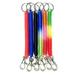6-Pack Colorful Flexible Theftproof Spring Coil Cord Stretch Tether Safety Keychain Ring With Clip-Color Random