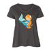 Inktastic Mermaid And Dolphin, Mermaid With Orange Hair Adult Women's Plus Size V-Neck Female