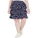 MICHAEL Michael Kors Womens Plus Printed Smocked Tiered Skirt