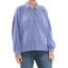 FREE PEOPLE Womens Purple Long Sleeve Collared Top Size: L