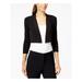 CALVIN KLEIN Womens Black 3/4 Sleeve Open Cardigan Top Size PL