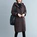 Vintage Women Winter Long Coat Thick Warm Hooded Long Sleeve Button Pocket Plus Size Casual Long Parka