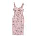 Women 's Sexy Floral Striped Split Dress Halter Short Bodycon Dress Lady Fashion V-Neck Dresses