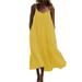 Sleep Dress For Women Ruffle Sling Dress Plus Size Spaghetti Strap Ruching Swing Maxi Dress Sleepwear Lounge Homewear