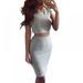 Women's Sexy Summer Outfits Bodycon Tank Top Midi Skirt 2 Piece Dress