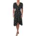 Fame And Partners Womens Floral Print Hi-Low Wrap Dress