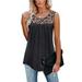 Spftem Women Sleeveless Leopard Active Tank Tops Ruffle Loose Tunic Blouse Shirt Vest