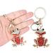 DOACT 2Pcs 5D Full Drill Panting Key Chain Painting Keychain Round Drill Animal Keyring For Women Girl Purse Handbag Keyrings