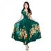 New Women Dress Fashion Floral Printing Dress For Lady Hight Waist Chinese Style Dress For Lady Party Dress Summer Beach Dress