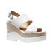 MICHAEL Michael Kors Womens Rhett Leather Ankle Strap Flatform Sandals