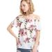 Women's Sexy Slash Neck Short Sleeve Blouse Floral Print Shirts Casual Sweet Bohemian Pink L