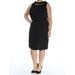 AMERICAN LIVING Womens Black Sleeveless Crew Neck Knee Length Sheath Evening Dress Size 18