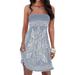 UKAP Women Summer Beach Cover Up Strapless Dresses Floral Tube Top Beach Paisley Mini Dress Ladies Cocktail Party Evening Maxi Long Dress Beachwear