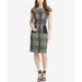 DKNY Women's Zip-Front Tweed Sheath Dress Black Size 8