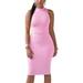 Women's Bodycon Plain Sleeveless Midi Dress Slim Fit Party Clubwear Sundress