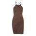 SUNSIOM Ladies Summer Patchwork Dress Slim Fit U-Neck Cross Sling One-Piece