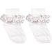 Jefferies Socks Girls Socks, 2 Pair Misty Ruffle Turn Cuff Cotton Socks (Little Girls & Big Girls)