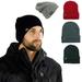 Polar Extreme Mens Insulated Thermal Fleece Lined Comfort Daily Soft Beanies Winter Hats (Black Beanie)