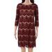 Wine Womens Petite Lace Sheath Dress 14P