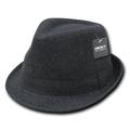 Decky 555 Melton Fedora Hat, Heather Charcoal, L_XL