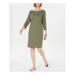 KAREN SCOTT Womens Green Embellished 3/4 Sleeve Jewel Neck Above The Knee Shift Dress Size XS