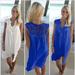 Women's Elegant Commuting Sexy Solid Color Lace Stitching Chiffon Hollow Crocheted Beach Dress