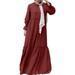 ZANZEA Women Muslim Abaya Kaftan Solid Baggy Long Shirt Dress Dubai Islam Elegant Maxi Dresses