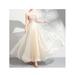 Women Embroidered Lace Pleated Wedding Dress